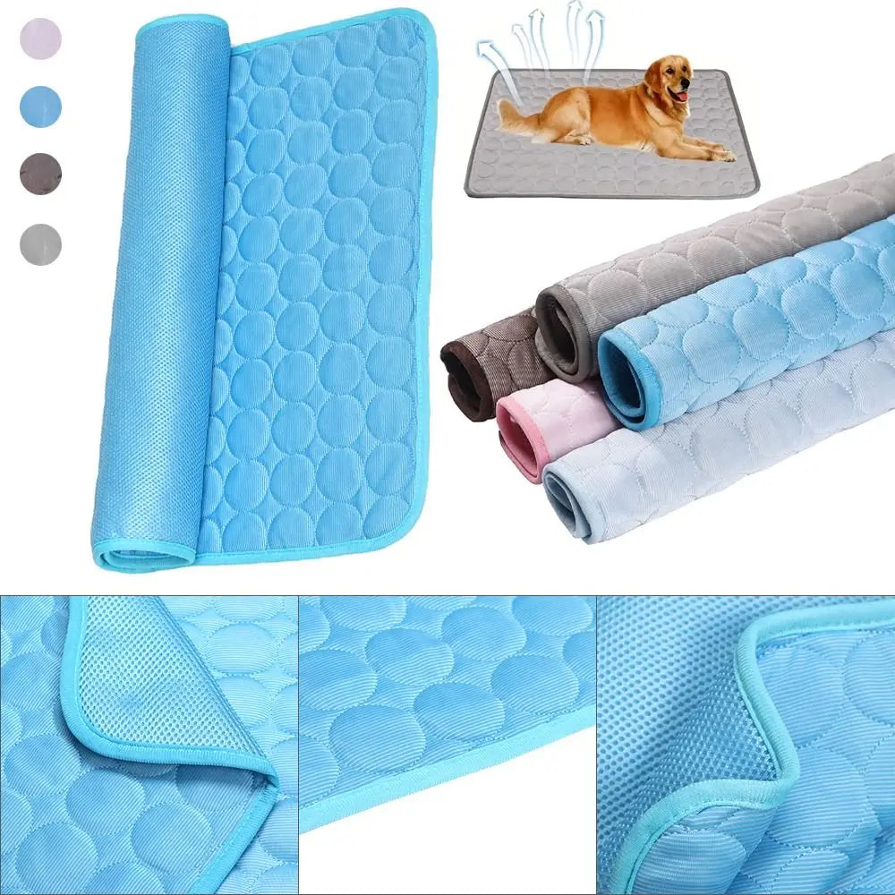 New Dog Mat Cooling Summer Pad Mat For Dogs Cat Blanket Sofa Breathable Pet Bed Summer Washable For Small Medium Large Dogs Car