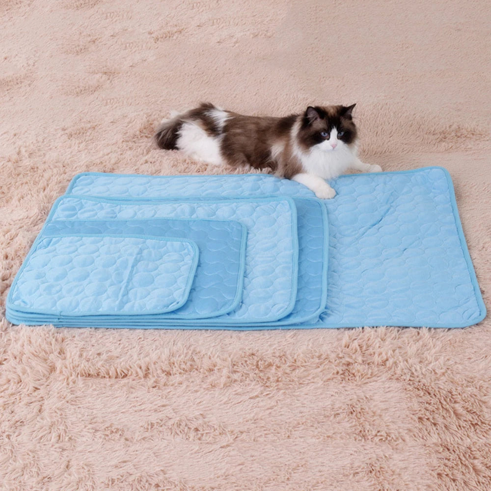 New Dog Mat Cooling Summer Pad Mat For Dogs Cat Blanket Sofa Breathable Pet Bed Summer Washable For Small Medium Large Dogs Car
